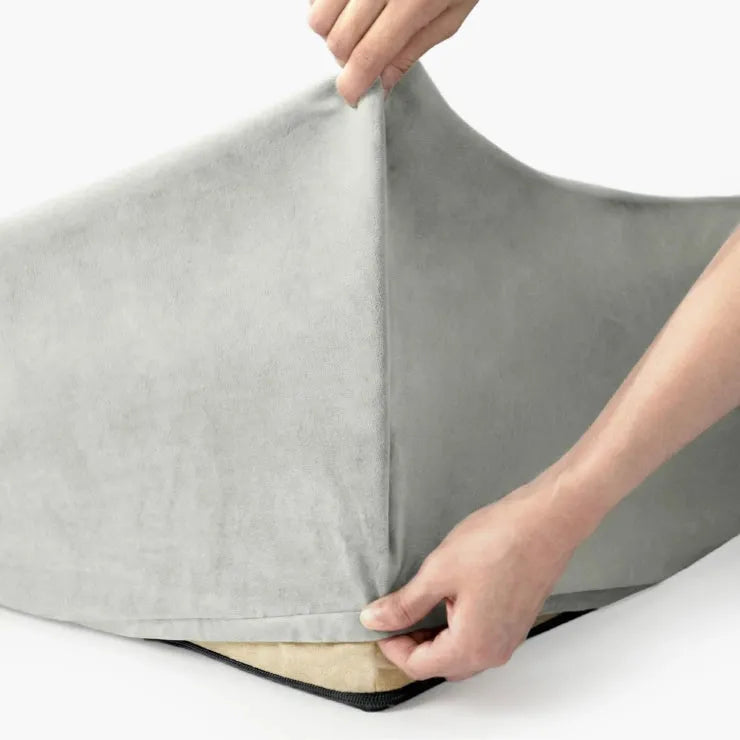 Velvet Easy Fit Dog Bed Cover - Grey